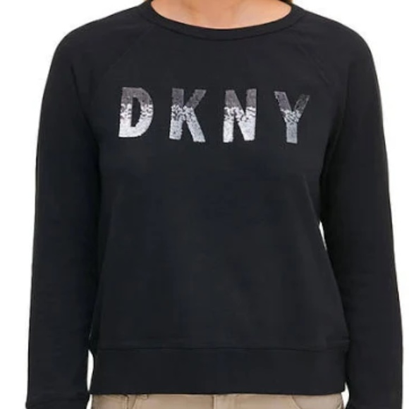 Donna Karan Tops - DKNY Sequined Crew Sweatshirt Black (LAST ONE)BNWT